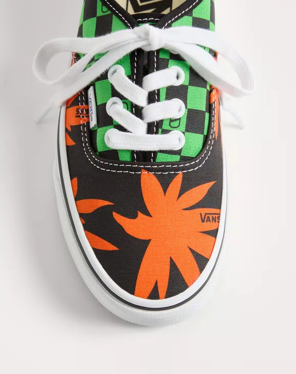 Valentino Garavani And Vans Low-Top Fabric Trainer With VLogo Checkerboard Print And Tropical Leaves Print - Image 3